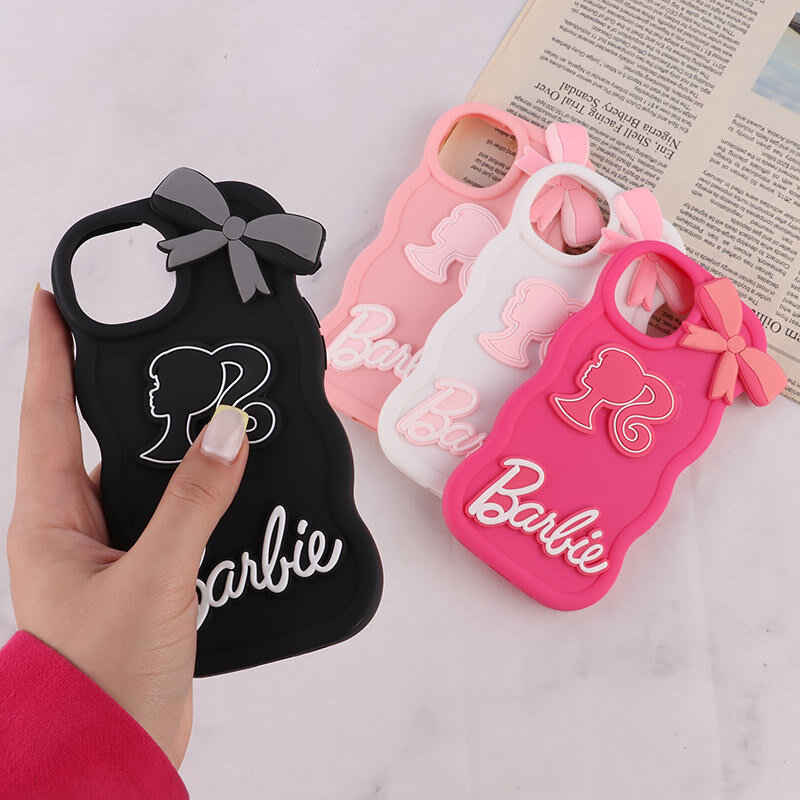 قاب موج دار آیفون iPhone 15 طرح Barbie برجسته