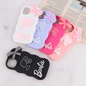 قاب موج دار آیفون iPhone 15 طرح Barbie برجسته