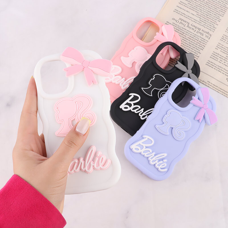 قاب موج دار آیفون iPhone 16 طرح Barbie برجسته