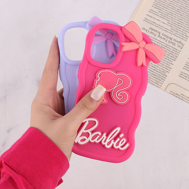 قاب موج دار آیفون iPhone 16 طرح Barbie برجسته