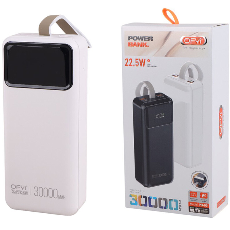 پاور بانک فست شارژ اوفی PB-09 QC3.0 PD 22.5W ظرفیت 30000 میلی آمپر ساعت