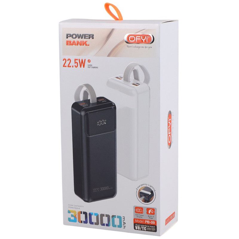 پاور بانک فست شارژ اوفی PB-09 QC3.0 PD 22.5W ظرفیت 30000 میلی آمپر ساعت