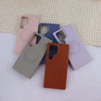 قاب چرمی مگ سیف Leather سامسونگ Galaxy S24 Ultra