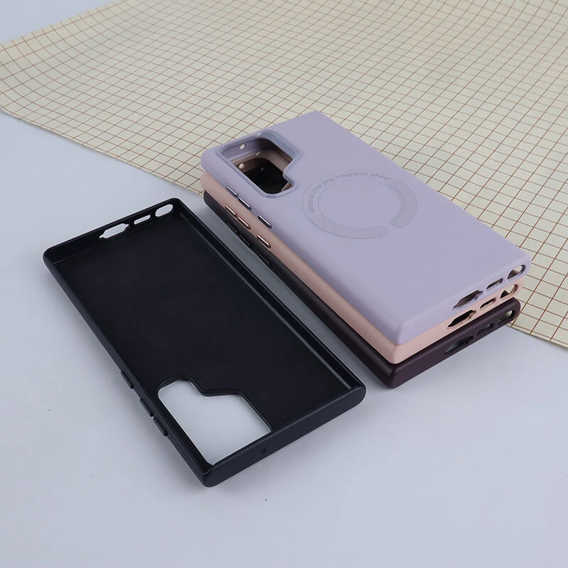 قاب چرمی مگ سیف Leather سامسونگ Galaxy S23 Ultra