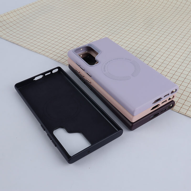 قاب چرمی مگ سیف Leather سامسونگ Galaxy S23 Ultra