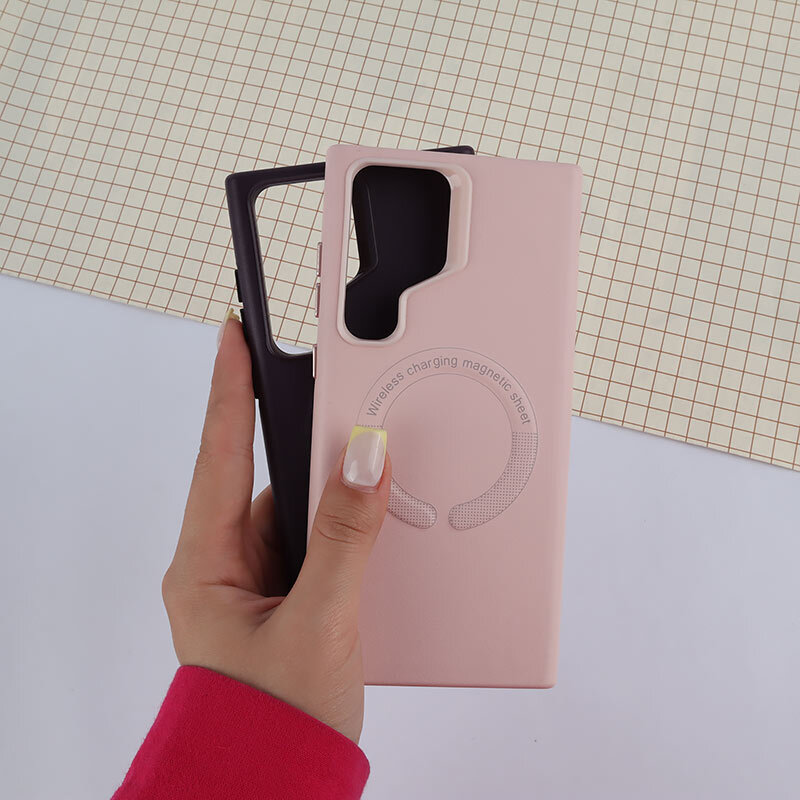 قاب چرمی مگ سیف Leather سامسونگ Galaxy S23 Ultra