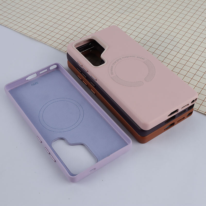 قاب چرمی مگ سیف Leather سامسونگ Galaxy S25 Ultra