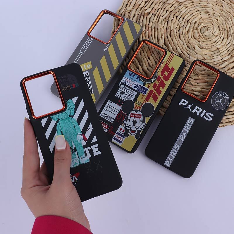 قاب چرمی شیائومی Poco X7 Pro طرح دار دور محافظ لنز متال