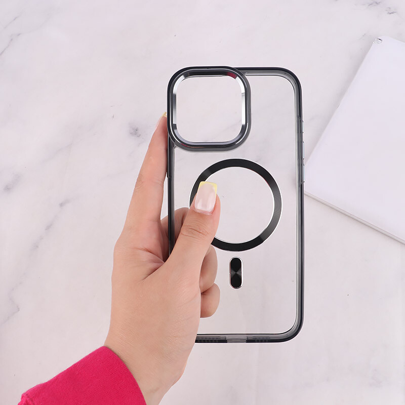 قاب ژله ای مگ سیف آیفون iPhone 16 Pro Max دور محافظ لنز متال