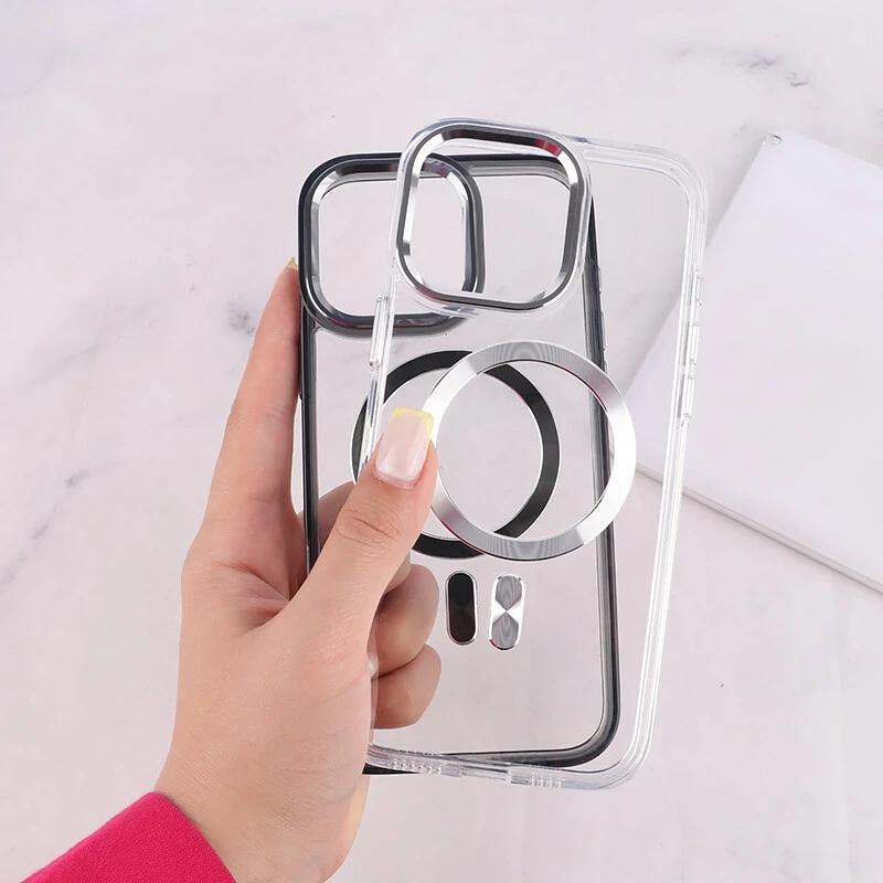 قاب ژله ای مگ سیف آیفون iPhone 16 Pro Max دور محافظ لنز متال