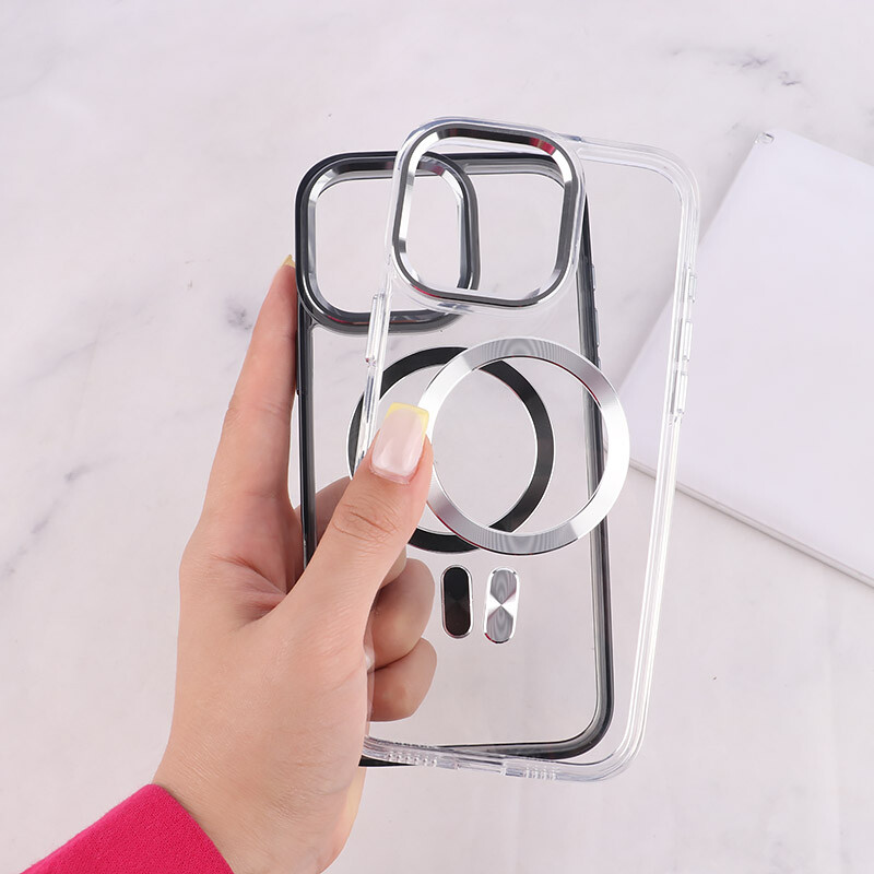 قاب ژله ای مگ سیف آیفون iPhone 16 Pro Max دور محافظ لنز متال