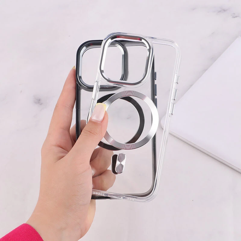 قاب ژله ای مگ سیف آیفون iPhone 16 Pro دور محافظ لنز متال