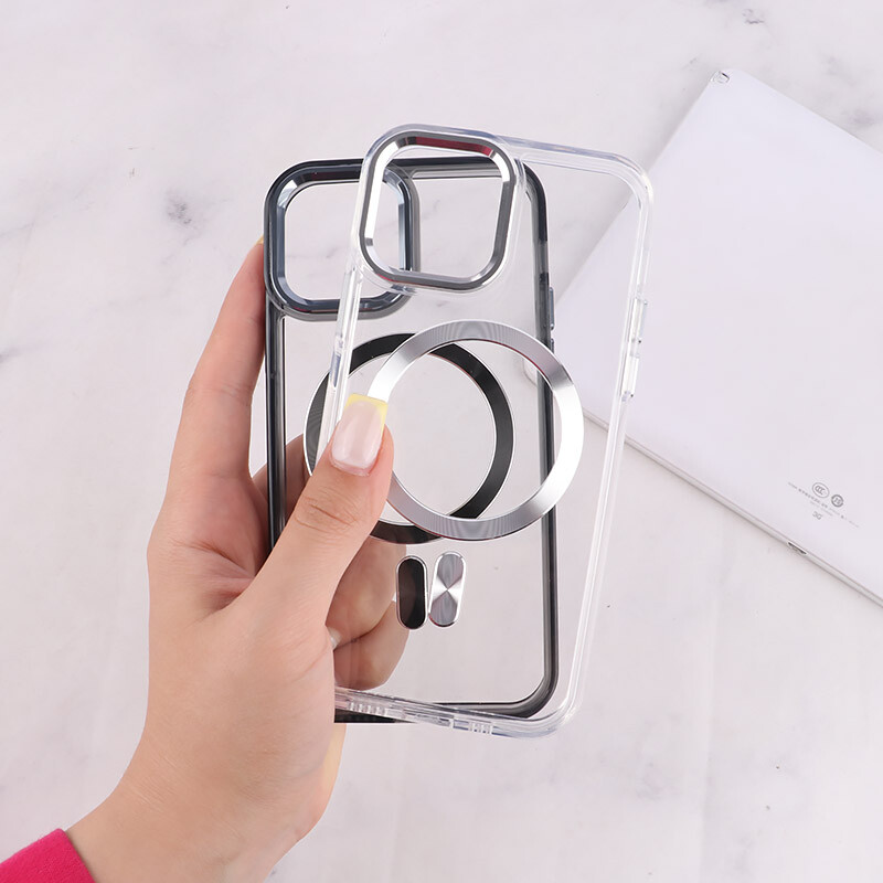 قاب ژله ای مگ سیف آیفون iPhone 12 / 12 Pro دور محافظ لنز متال
