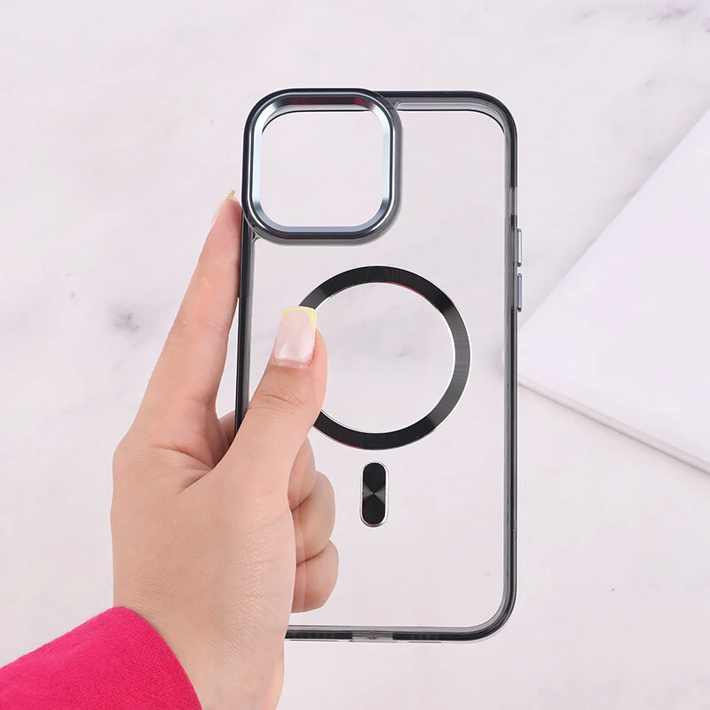 قاب ژله ای مگ سیف آیفون iPhone 13 Pro Max دور محافظ لنز متال
