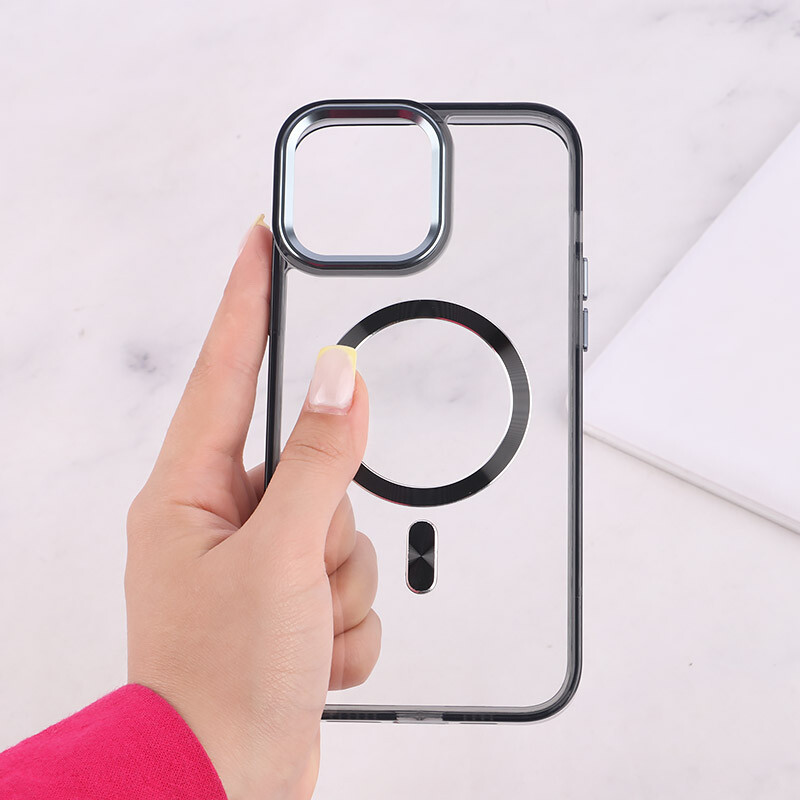 قاب ژله ای مگ سیف آیفون iPhone 13 Pro Max دور محافظ لنز متال