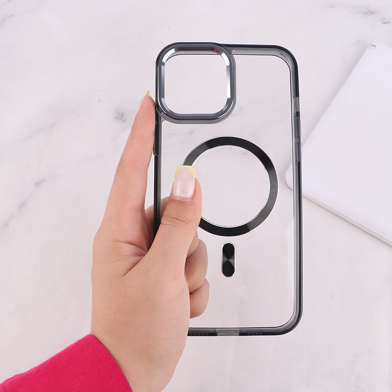 قاب ژله ای مگ سیف آیفون iPhone 12 Pro Max دور محافظ لنز متال