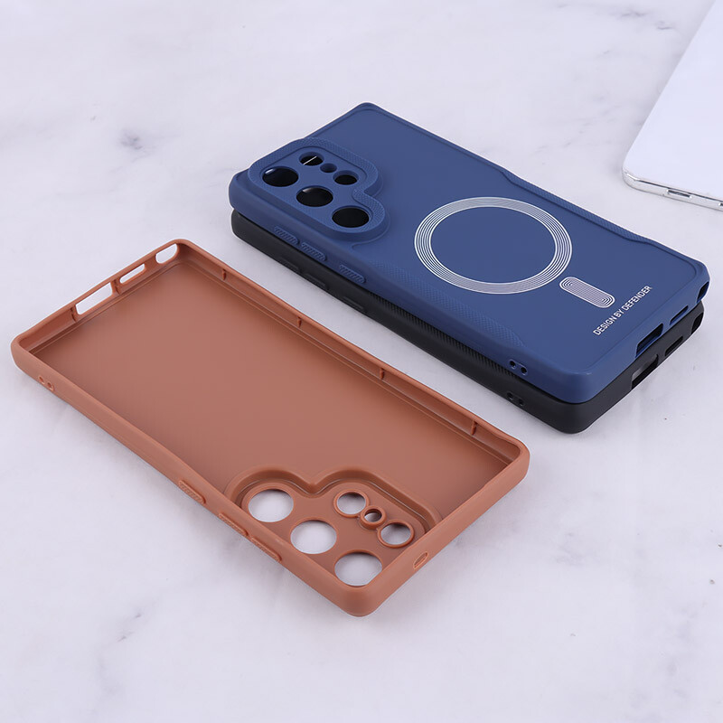 قاب ژله ای Design By Defender سامسونگ Galaxy S25 Ultra طرح مگ سیف محافظ لنزدار