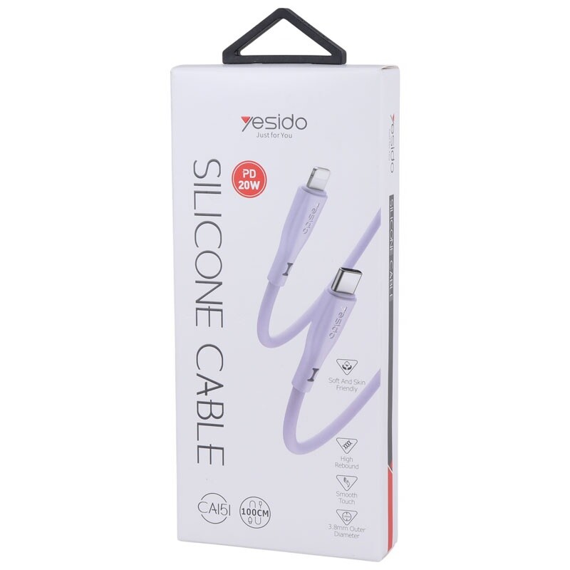 کابل تبدیل فست شارژ Yesido CA151 Type-C to Lightning PD 20W 1m