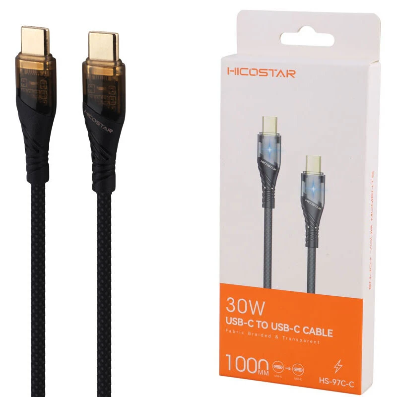 کابل دو سر تایپ سی فست شارژ 30 وات هایکو استار HS -97C-C طول 1 متر