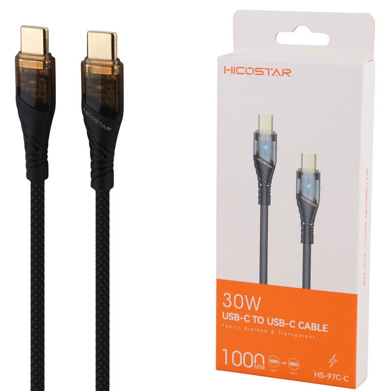 کابل تبدیل فست شارژ Hicostar HS -97C-C Type-C to Type-C 30W 1m
