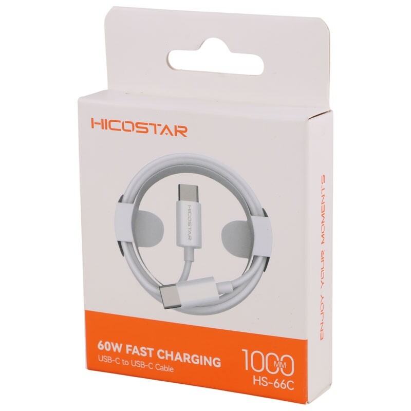 کابل تبدیل فست شارژ Hicostsr HS-66C Type-C to Type-C 60W 1m