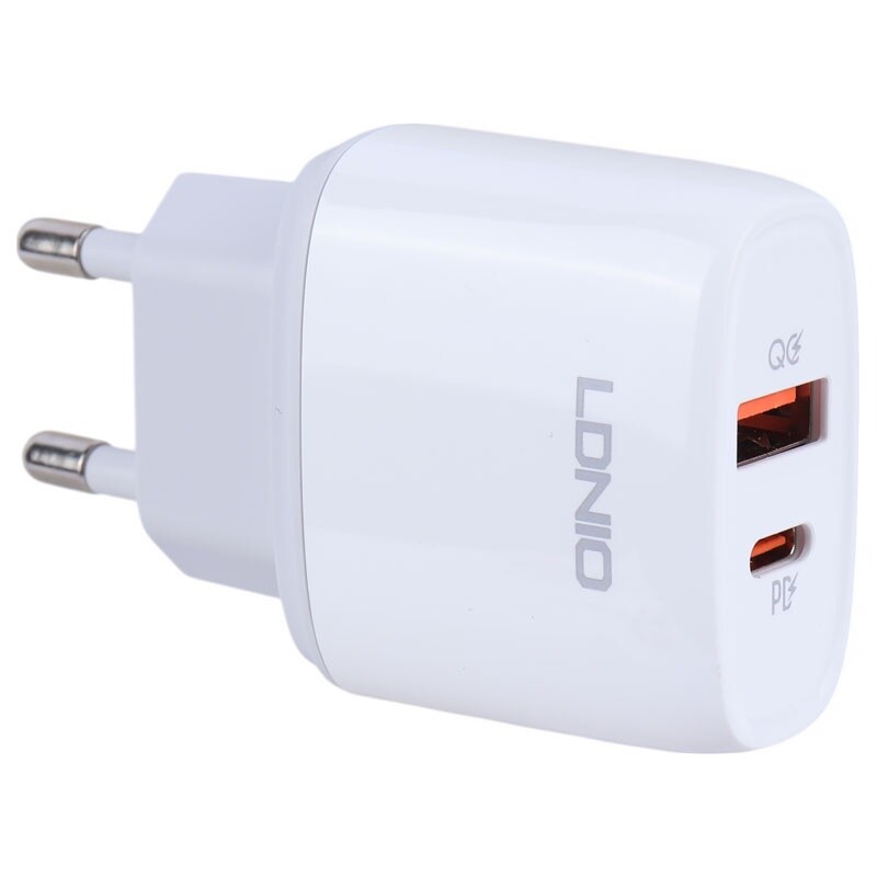 شارژر دیواری 20 وات الدینیو Q229 QC3.0 PD 3A + کابل تایپ سی