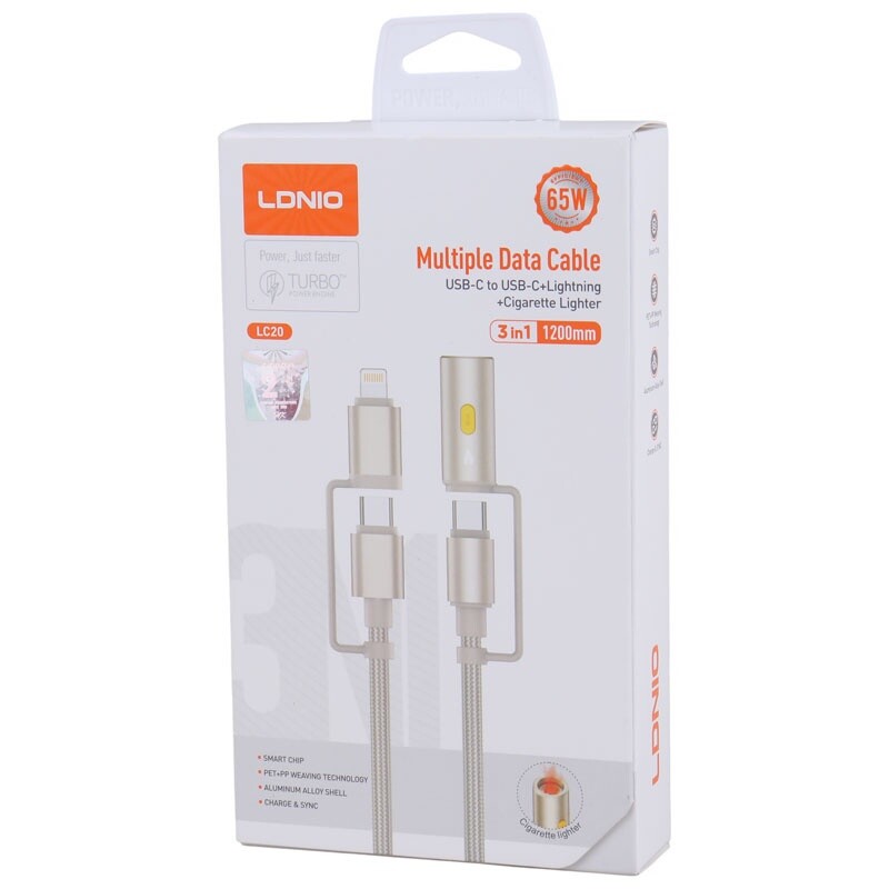 کابل تبدیل فست شارژ Ldnio LC20 65W 1.2m