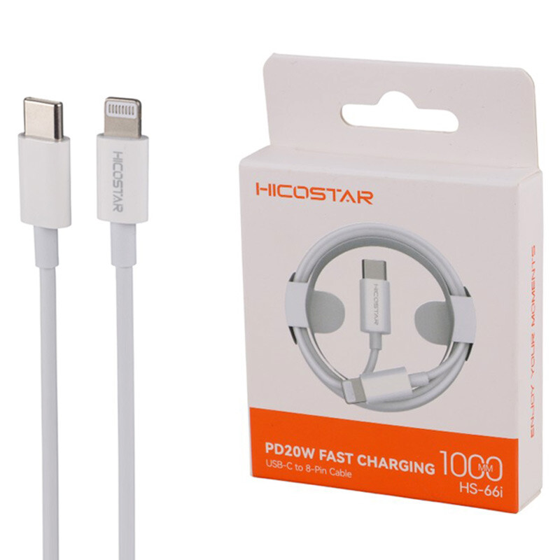 کابل تبدیل فست شارژ Hicostar HS-66i Type-C To Lightning PD 20W 1m