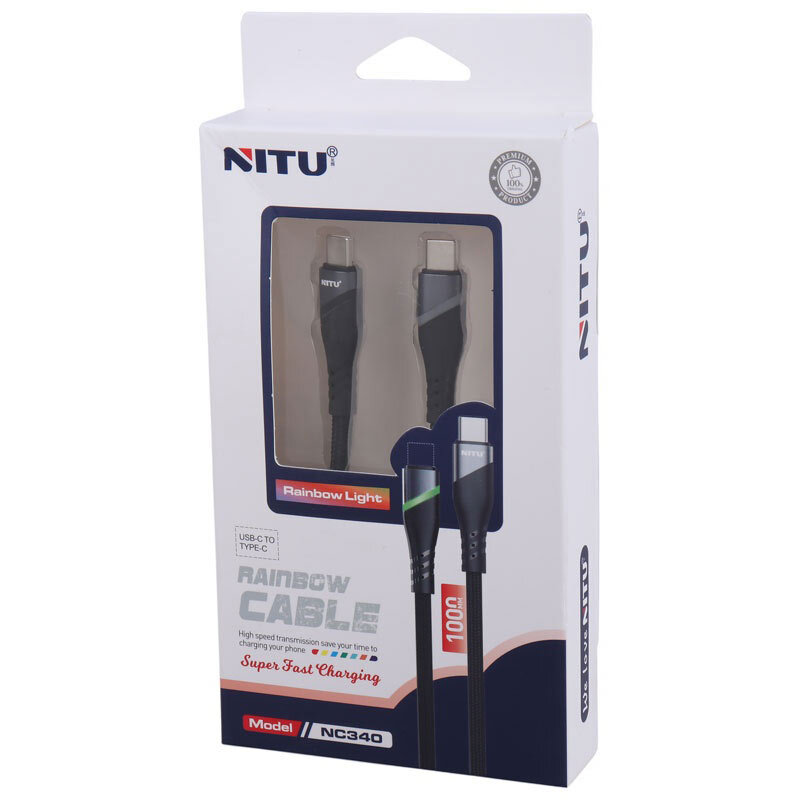 کابل تبدیل فست شارژ Nitu NC340 Type-C to Type-C 1m