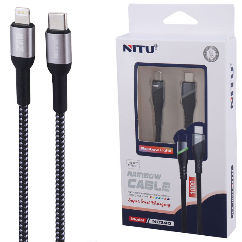 کابل تبدیل فست شارژ Nitu NC328 Type-C To Lightning 27W 1m