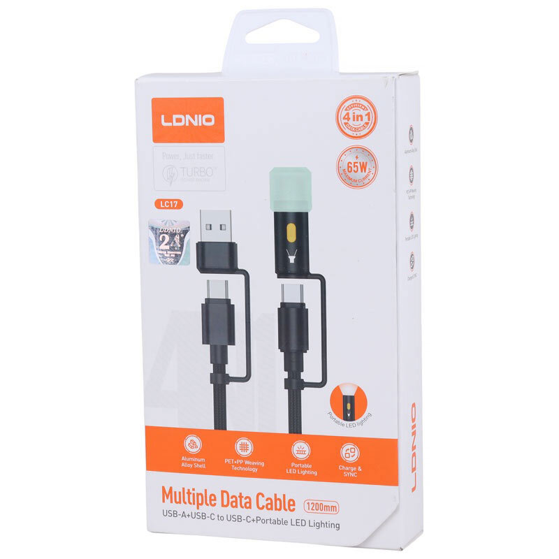 کابل تبدیل فست شارژ Ldnio LC17 65W 1.2m