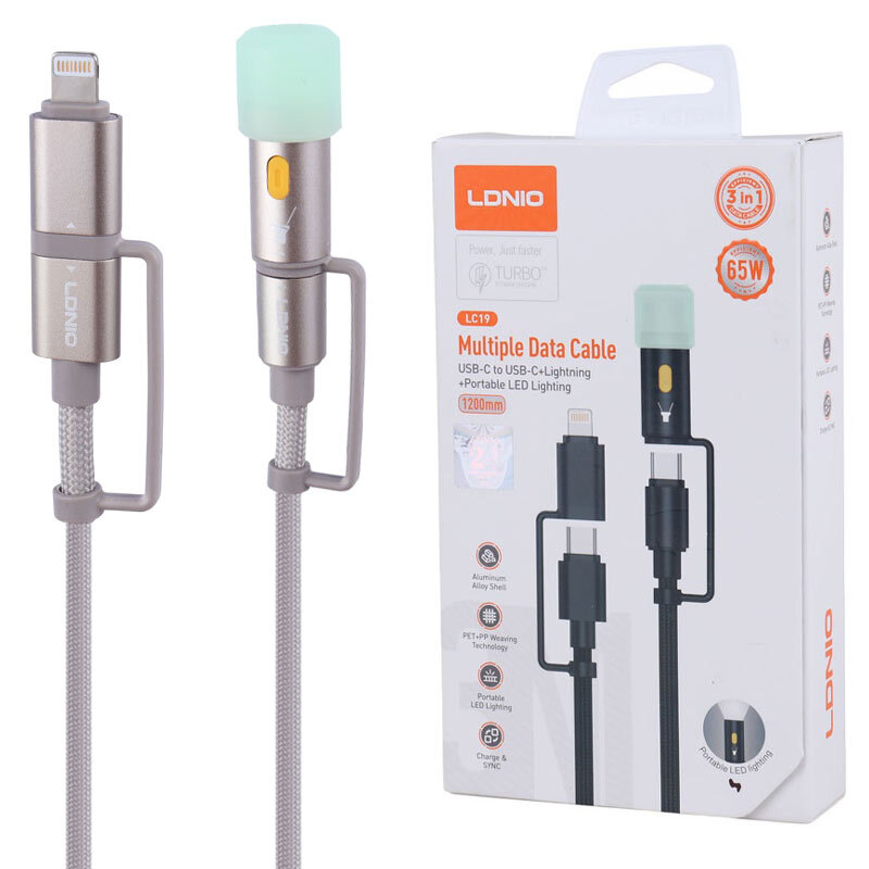 کابل تبدیل فست شارژ Ldnio LC19 65W 1.2m