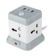 چند راهی 4 خانه هایکو استار HS-PS321 با کابل 2 متری + شارژر USB و Type-C