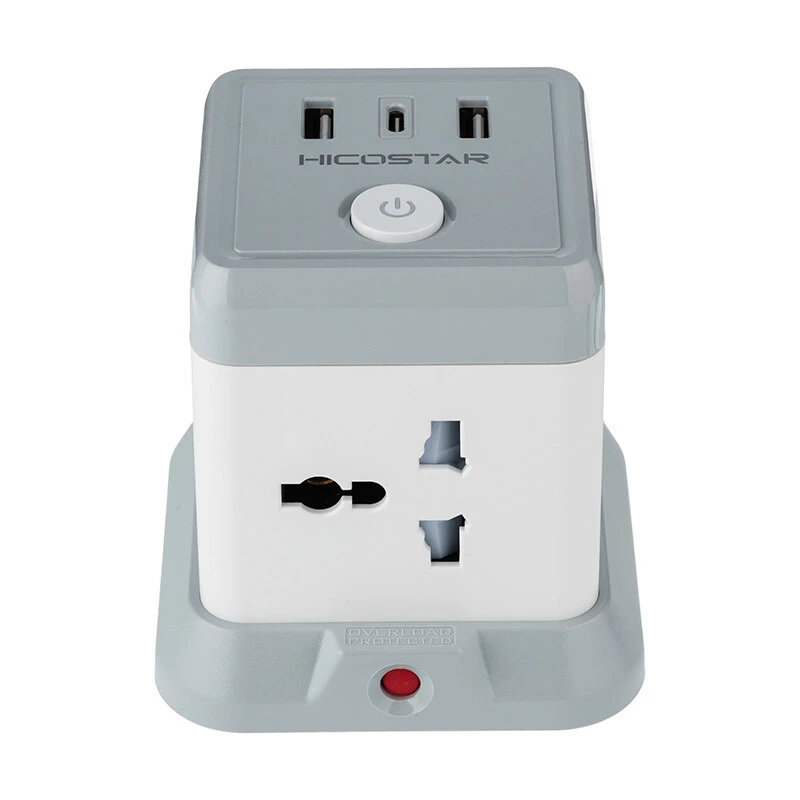 چند راهی 4 خانه هایکو استار HS-PS321 با کابل 2 متری + شارژر USB و Type-C