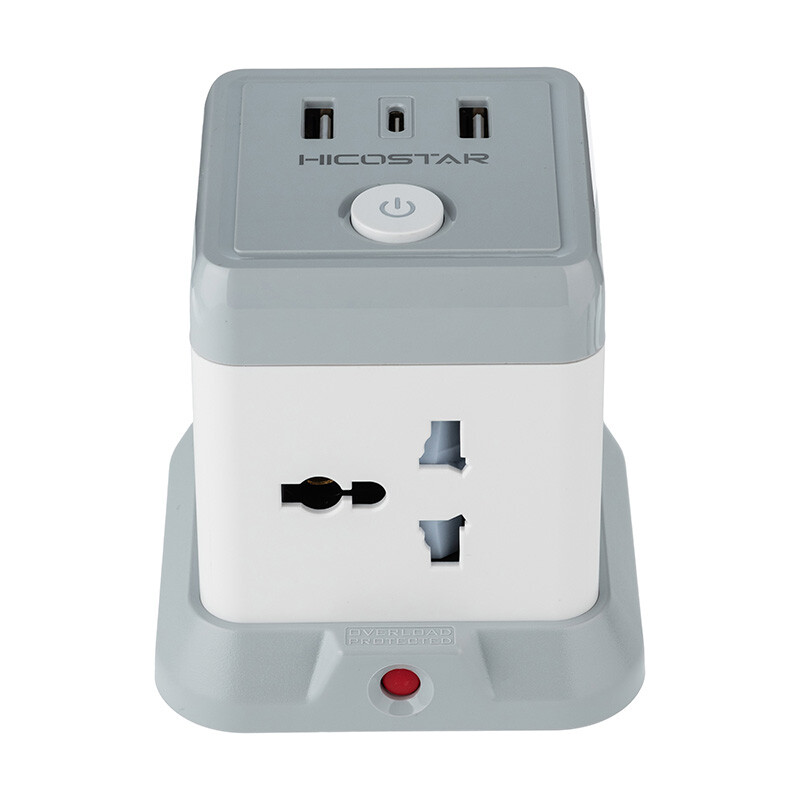چند راهی 4 خانه هایکو استار HS-PS321 با کابل 2 متری + شارژر USB و Type-C
