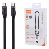 کابل تبدیل کوتاه فست شارژ Ldnio LC22C Type-C To Type-C 65W 30cm