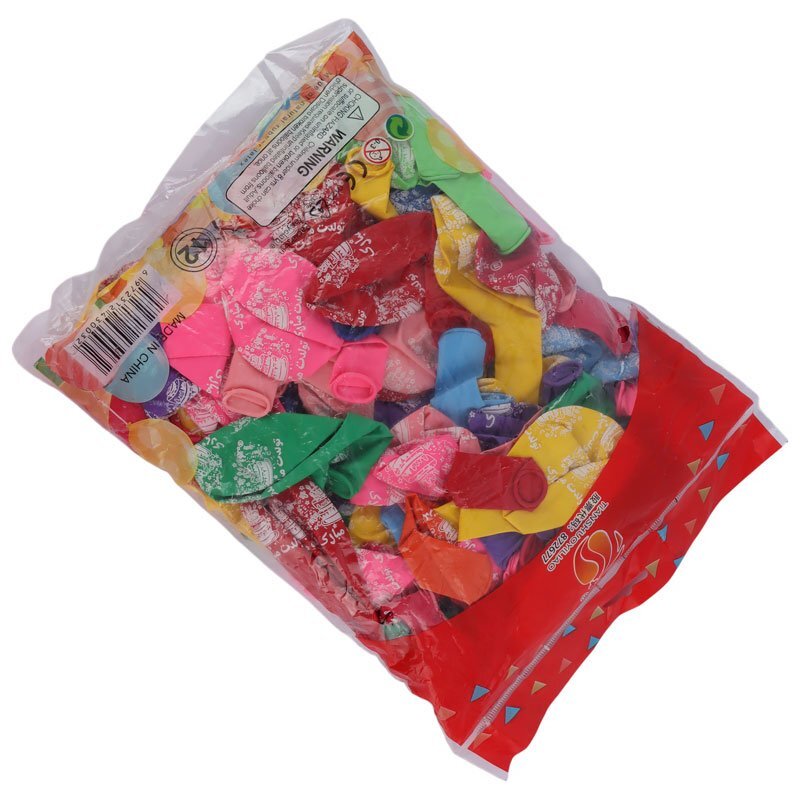 بادکنک 12 اینچ تولدت مبارک بسته 100 عددی
