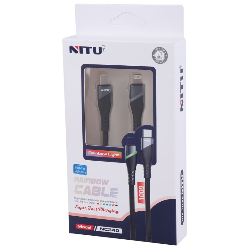 کابل تبدیل فست شارژ Nitu NC340 Type-C To Lightning 1m