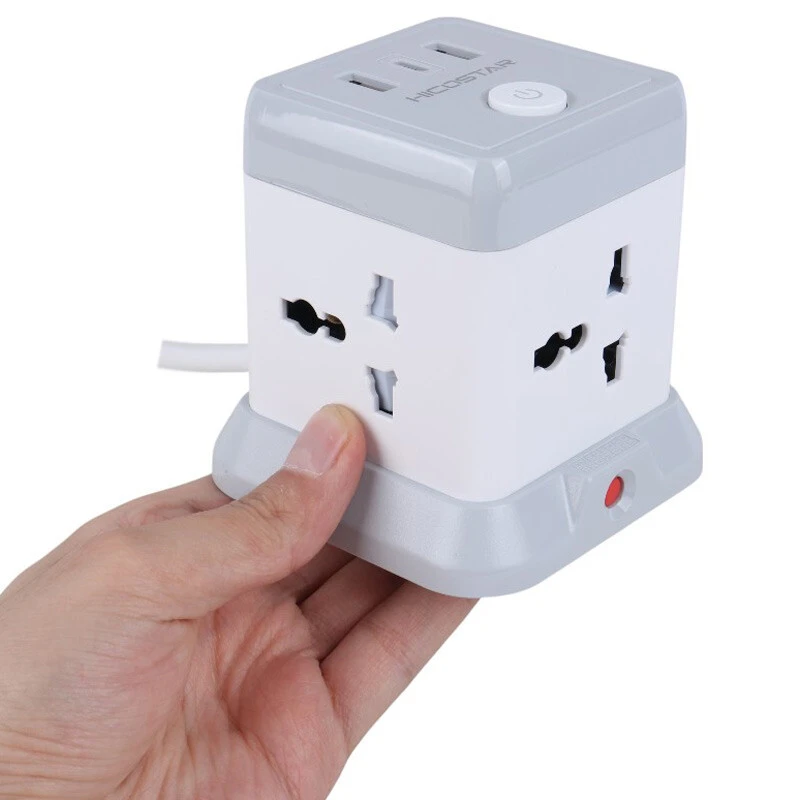 چند راهی 4 خانه هایکو استار HS-PS321 با کابل 2 متری + شارژر USB و Type-C