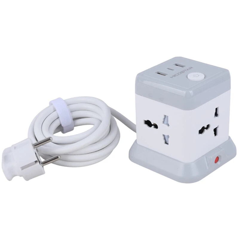 چند راهی 4 خانه هایکو استار HS-PS321 با کابل 2 متری + شارژر USB و Type-C