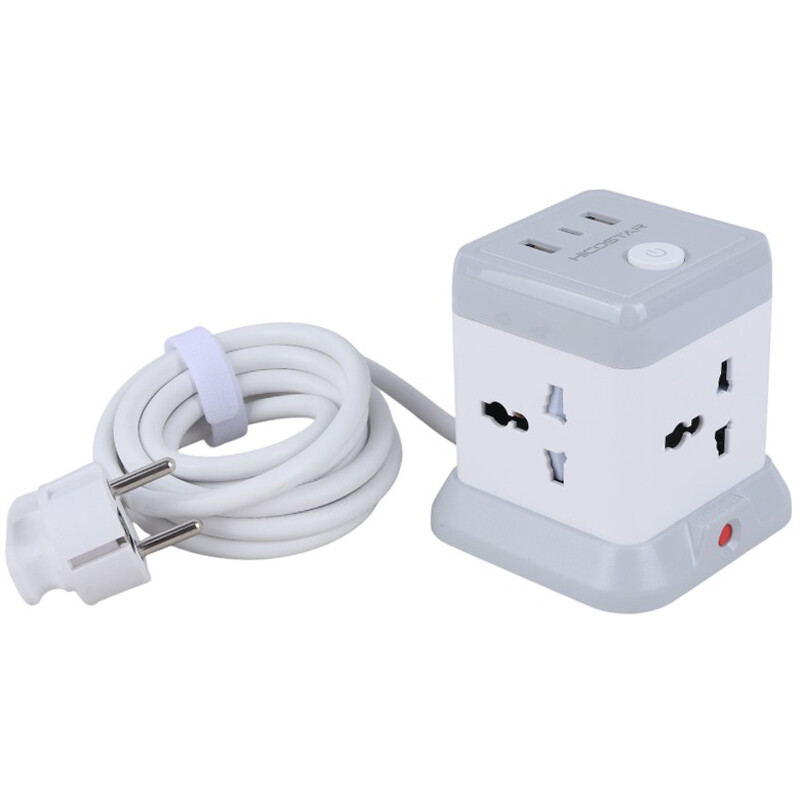 چند راهی 4 خانه هایکو استار HS-PS321 با کابل 2 متری + شارژر USB و Type-C