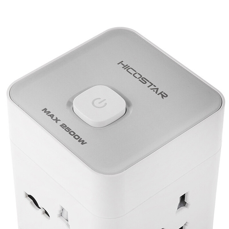 چند راهی 8 خانه برق هایکو استار HS-PS322 با کابل 2 متری + شارژر USB و Type-C