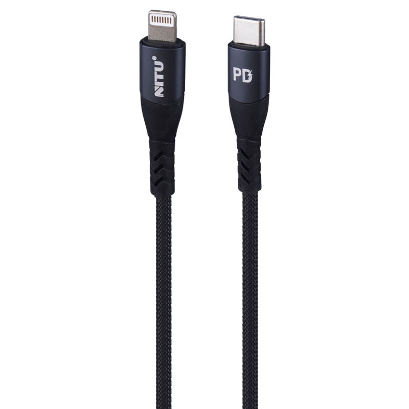 شارژر فندکی فست شارژ Nitu NDC41 3A QC3.0 PD 30W + کابل تبدیل آیفونی