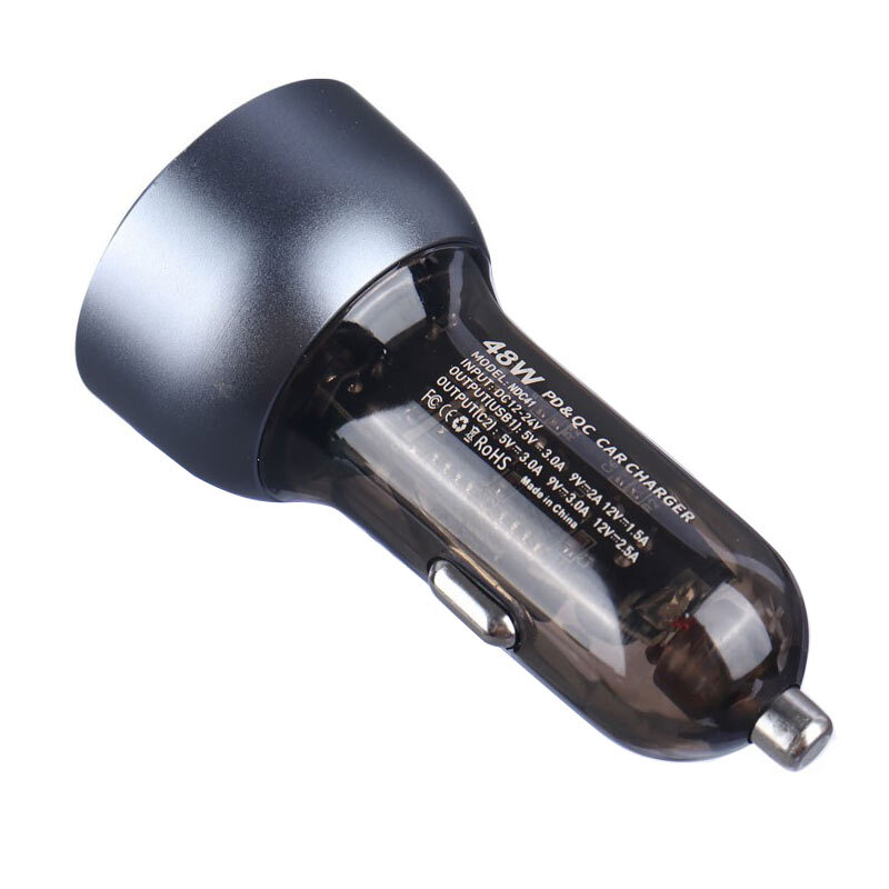 شارژر فندکی فست شارژ Nitu NDC41 3A QC3.0 PD 30W + کابل تبدیل آیفونی