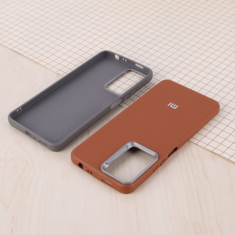 قاب چرمی ژله ای Leather شیائومی Redmi Note 12 Pro 4G لوگو متال