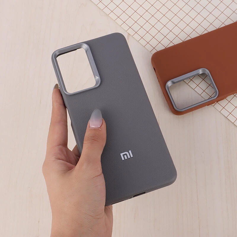 قاب چرمی ژله ای Leather شیائومی Redmi Note 12 Pro 4G لوگو متال