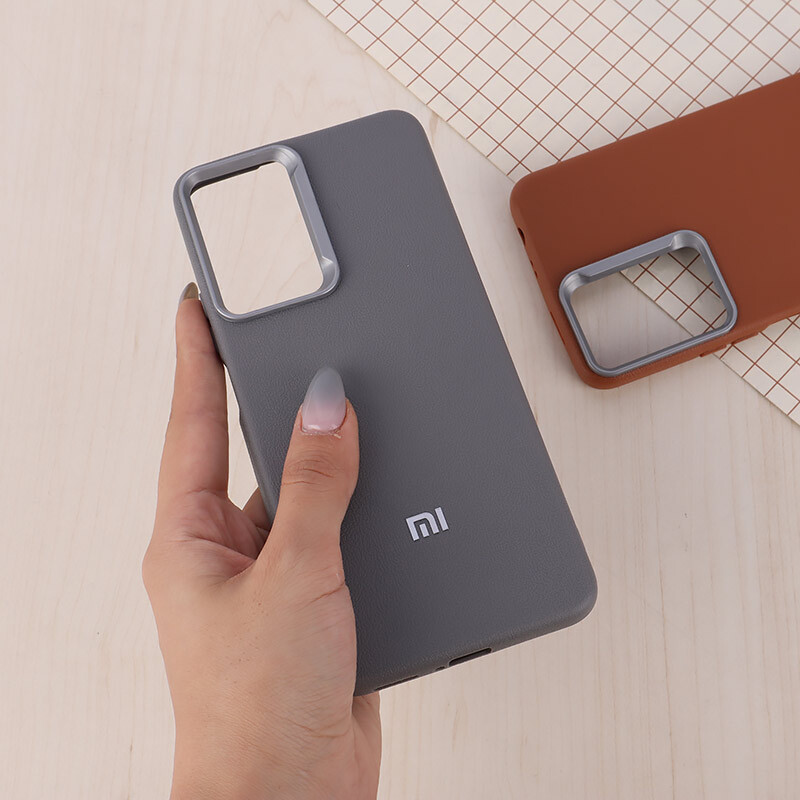 قاب چرمی ژله ای Leather شیائومی Redmi Note 12 Pro 4G لوگو متال