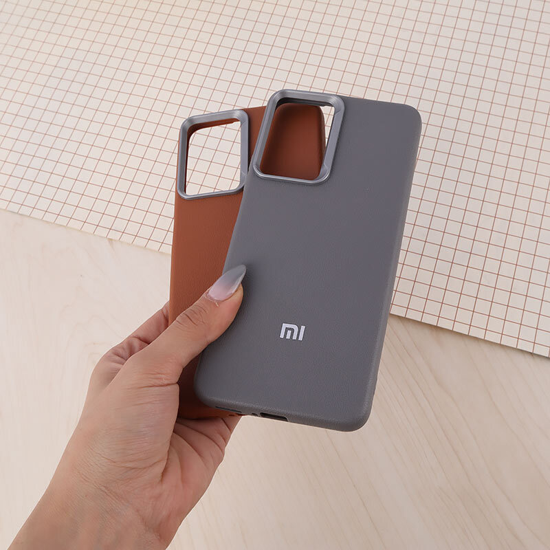 قاب چرمی ژله ای Leather شیائومی Redmi Note 12 Pro 4G لوگو متال