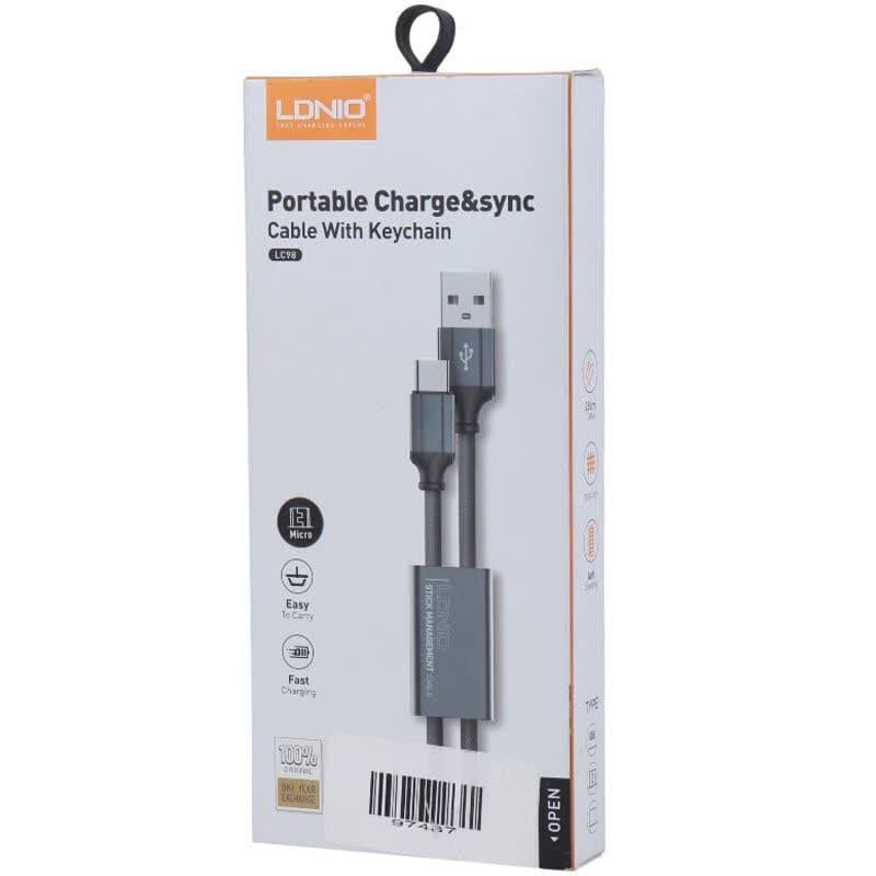 کابل کوتاه میکرو یو اس بی فست شارژ Ldnio LC98 2.4A 25cm