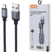 کابل کوتاه میکرو یو اس بی فست شارژ 2.4 آمپر الدینیو LC98 طول 25 سانتی متر